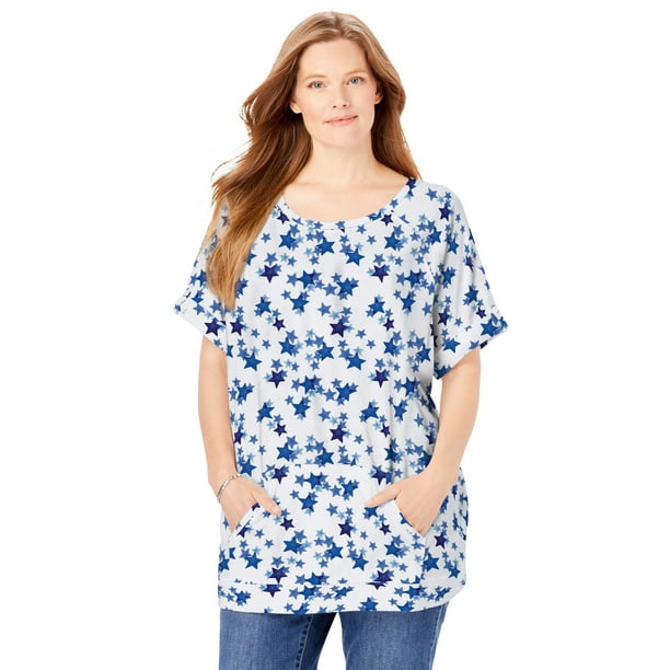 White 26/28 Woman Within Plus Size Thermal Cold-Shoulder Tunic White 26/28 Woman Within Plus Size Thermal Cold-Shoulder Tunic